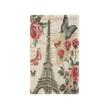 Imagem de CEBUGI Placa de cobertura de interruptor de luz vintage Torre Eiffel frente e verso capas de tomada inquebrável para placa de parede tamanho padrão 11 x 6 cm