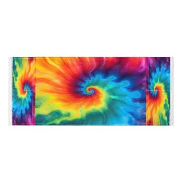 Imagem de Wassud Capas de lavadora e secadora tie dye, protetor de lavadora com sacos de armazenamento, capa de geladeira à prova de poeira com bolsos para lavanderia doméstica, cozinha, 120 x 55 cm