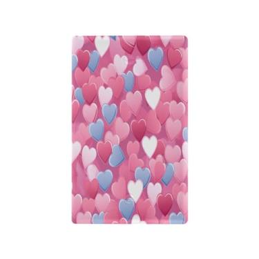 Imagem de Wassud Placa de cobertura de interruptor de luz de corações azuis e rosa, 1 capa de tomada em branco placa de parede decorativa decoração de casa sala de estar quarto