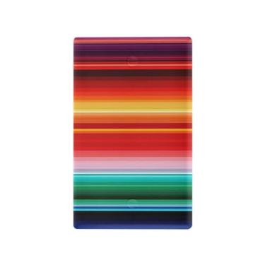 Imagem de Wassud Placa de cobertura de interruptor de luz, capas de tomada de interruptor único, placa de parede, tomadas elétricas decorativas, listras, coloridas, decoração de sala de estar