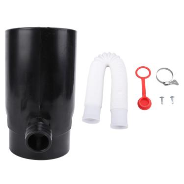 Imagem de QANYEGN Kit de desviador de água da chuva, desviador de calha redonda de 10cm, sistemas de coleta de água de chuva de plástico para irrigação e aquário (Preta)