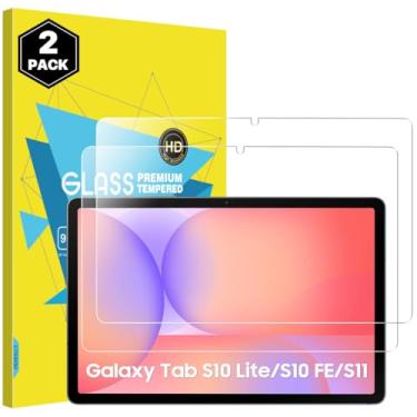 Imagem de MoKo Pacote com 2 protetores de tela temperado para Samsung Galaxy Tab S11/S10 Lite/Tab S10 FE/S9 FE 5G/S9, dureza 9H com alta definição, resistente a arranhões, compatível com capas, película fina de