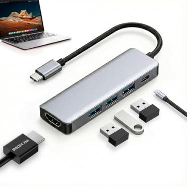 Imagem de Hub Usb C para Hdmi 4K Usb 3.0 para Macbook Air Pro M1 iPad Adaptador Dock 5 em 1 Tipo C para Samsung Dex Notebook Tablet Dell Thunderbolt Dockstation Tipo C
