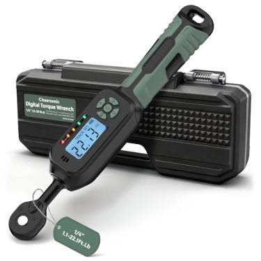 Imagem de CHEERSONIC Chave de torque digital de 1,5 a 30 Nm, chave de torque digital de 1/4 com campainha e alerta LED, ± 2% de precisão, 4 unidades e 2 modos para bicicleta, motocicleta, conserto doméstico e