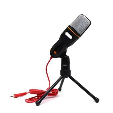 Imagem de Microfone de Mesa com Tripé Ajustável, Captação, Conexão P2 3,5mm, Ideal para Gravações, Aulas Online, Chamadas e Streaming