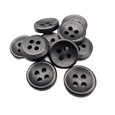 Imagem de Botiboton - 50 botões para camisas em cores quentes - 5 tamanhos e 12 cores para escolher - com 4 furos de 2 mm - Fabricado e enviado da Espanha - Cor preta, medida 12 mm / 0,47 polegadas