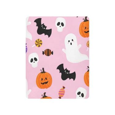 Imagem de JUZIHAI Lençol de berço de Halloween para meninos e meninas, lanternas alegres de Halloween, macio, elástico, respirável, capa de colchão para berço padrão e cama infantil, 99 x 68 cm
