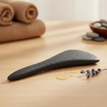 Imagem de Gua Sha Massagem Pedra Obsidiana Preta Facial 1 - Gold - GoldLife - GL