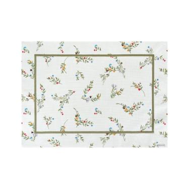 Imagem de Lugar Americano Retângular Em Tecido Linhão Estampado 50x36cm Mameg Flora