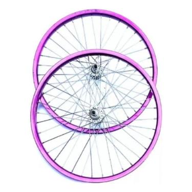Imagem de Par Rodas Aro 20 Alumínio Raio Fino Cor Violeta