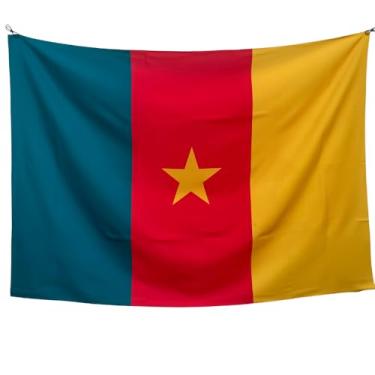 Imagem de Bandeira Decorativa Camarões, Uso Interno e Externo, Oxford Premium, Sublimação a Laser, Multicolorido, 150x100cm, Decoração