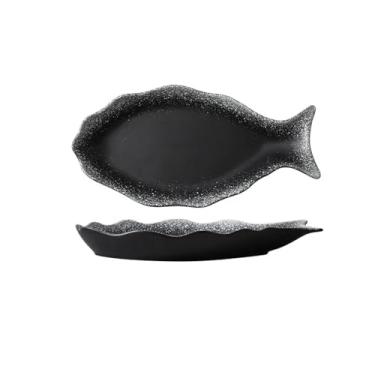 Imagem de Prato de peixe de cerâmica multifuncional de grande capacidade peixe a vapor doméstico minimalista criativo prato de sushi prato de jantar de frutos do mar prato de jantar de comida ocidental adequado