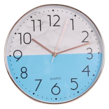 Imagem de Relógio de Parede 30cm Moderno - Ponteiro Elétrico Simples, Design Minimalista para Sala, Quarto e Cozinha, Easy to Install (Azul)