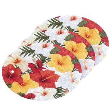 Imagem de Wassud Esponjas de flores vermelhas e amarelas para cozinha, polpa de madeira, esponjas para lavar louça, panelas, utensílios de limpeza de banheiro domésticos, pacote com 3