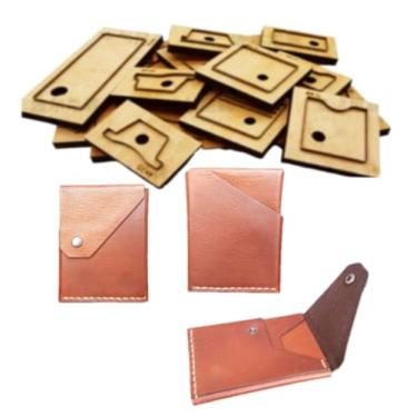 Imagem de YJIUYUANQ Carteira recortada DIY couro porta-cartão molde de gravação em relevo ferramenta de perfuração manual de aço japonês 80 x 105 mm