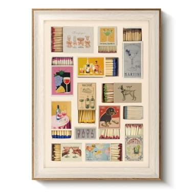 Imagem de VIYYIEA Arte de parede emoldurada para sala de estar, impressões em tela de caixas de fósforos, decoração de casa engraçada, imagem de pintura emoldurada, presente de decoração de parede de estudo