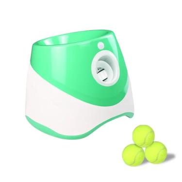 Imagem de Lançador Automático de Bola para Cães com 3 Bolas Interativo Tênis Máquina Lançar Pets Controle Um Botão Configurações Distância Promove Exercícios Duradouro Fácil Usar Brincadeiras Internas e Externa