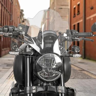 Imagem de Lorababer Defletor de vento frontal para carenagem de para-brisa de motocicleta compatível com T-riumph Trident 660 2021 Flyscreen protetor de viseira à prova de vento com suporte de montagem (fumaça