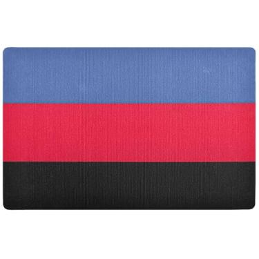 Imagem de TSENQUE Tapete personalizado com bandeira de orgulho poliamoroso identidade sexual outono tapete engraçado outono externo decoração varanda frontal tapete de banho absorvente de água antiderrapante 81