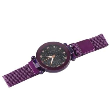 Imagem de ZJchao Relógio de Pulso Casual de Quartzo, Relógio Feminino Com Mostrador Redondo de Liga Com e Pulseira de Silicone, para Presente Feminino e Meninas (Roxa)