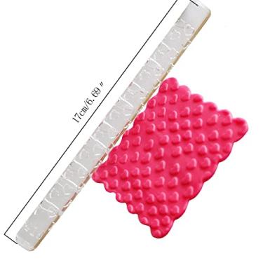 Imagem de GLOGLOW Rolo de Massa de Acrílico Com 28 Padrões, Material Compatível Com FDA, Aderência Confortável, 16 X 1 Cm, Leve para Produtos de Panificação de Massa e Pastelaria (51016Amor)
