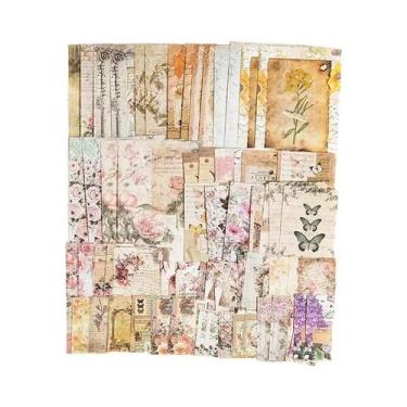Imagem de Kit De Papel Vintage Para Scrapbook 100 Peças DIY Colagem Diário Álbum