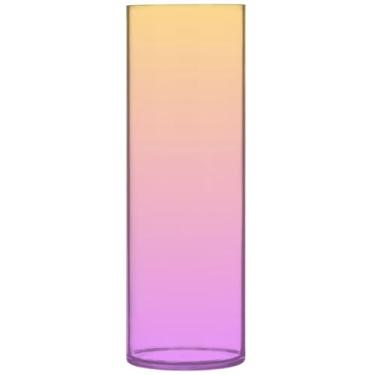 Imagem de Vasos cilíndricos decorativos ombré amarelo gradiente para flores, vasos de plástico e plantadores, impressão personalizada, decoração moderna de quarto, 30 cm x 9,9 cm