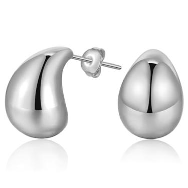 Imagem de LOMISS BRINCO FEMININOS FOLHEADO A OURO 18K GOTA (PRATA, PEQUENO)