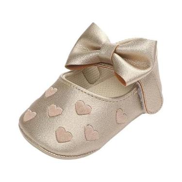 Imagem de Sapatos Para Bebês Meninas Meckior Clássicos Com Laço Em Forma De Cora