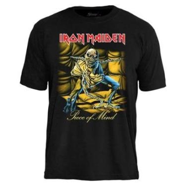 Imagem de Camiseta Stamp de Banda Iron Maiden em Algodão Manga Curta Gola Redonda Oficial-Unissex