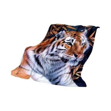 Imagem de Cobertor Super Macio 3D De Tigre Sherpa Para Primavera E Outono, Colch
