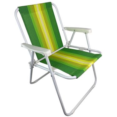 Imagem de Cadeira de Praia Dobravel Jardim Quintal Piscina Deck  Varanda Ar Livre Camping Acampamento Pesca Lazer Sol Verao