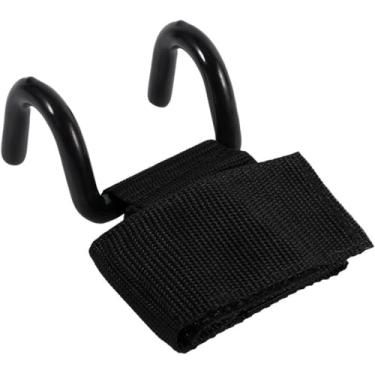 Imagem de Luva Hook Strap Premium, Par de Ganchos de Aço com Neoprene 8mm, Preto, Suporte até 140kg, para Musculação, Crossfit e Powerlifting, Ajuste Universal