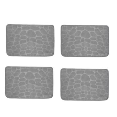 Imagem de Kit Tapete Soft Antiderrapante para Banheiro, Sala e Quarto com Diversas Cores 40cm x 60cm(KIT4-Cinza)