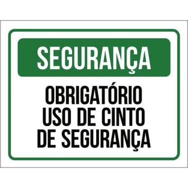 Imagem de Placa Segurança Obrigatório Uso De Cinto De Segurança 27X35 - Sinalizo