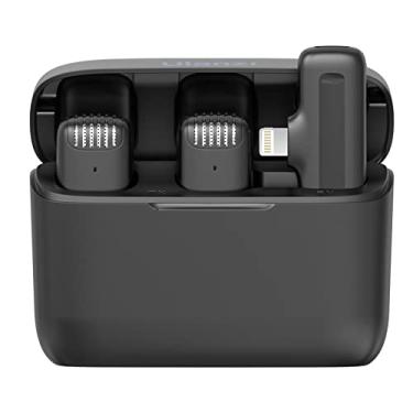 Imagem de [Somente para iPhones até 14 ] ULANZI Microfone Lavalier sem fio J12 para iPhone iPad, microfone 2 em 1 Plug-Play com capa de carregamento para telefone, gravação de vídeo, Não para iPhone série 15 16