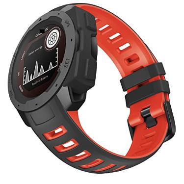 Imagem de GANYUU Pulseiras de silicone para relógio inteligente Garmin Instinct 22mm pulseira de substituição instinto/esportes/maré/solar (cor: D, tamanho: para instinto maré)