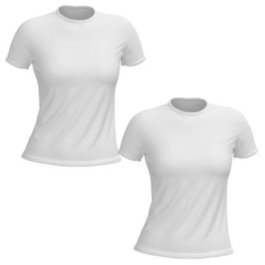 Imagem de Kit 2 Camiseta T-Shirt Feminina Dry Fit Básica Lisa para Treinar Hos's