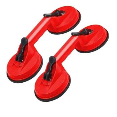 Imagem de Par Ventosa Dupla Super Fixação 80kg P/porcelanatos E Vidros - DM FERR