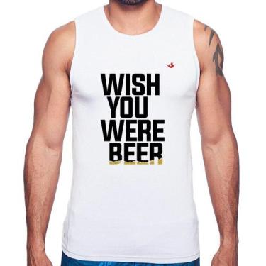Imagem de Regata Wish you were beer - Foca na Moda, Branco, G