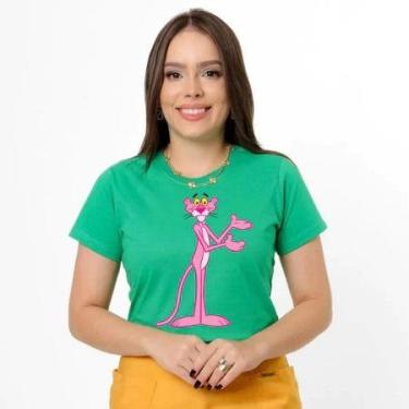 Imagem de Camiseta Feminina Pantera Cor de Rosa Animes Estilosa Várias Cores - D