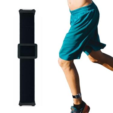 Imagem de Braçadeira elástica ajustável ou tornozeleira compatível com smartwatch Fitbit Ionic, pulseira elástica para homens e mulheres (preto)