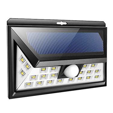 Imagem de Lâmpada de Parede Solar com 24 LEDs Distância Sensor 10M Ângulo 120 Graus Três Modos Iluminação IP65 ABS PC para Jardim Etapa Piscina Garagem