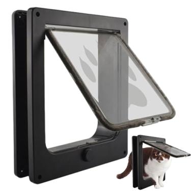 Imagem de Porta de gato para janela, segurança magnética com de 4 vias - porta interna de vidro deslizante para gatos | para cachorro, gatinho, casa, interior, exterior, parede, apartamento, quarto