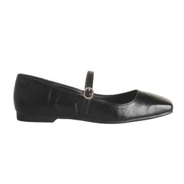 Imagem de Sapatilha Feminina Bico Quadrado Via Marte Verniz Preta, Vz preto, 38