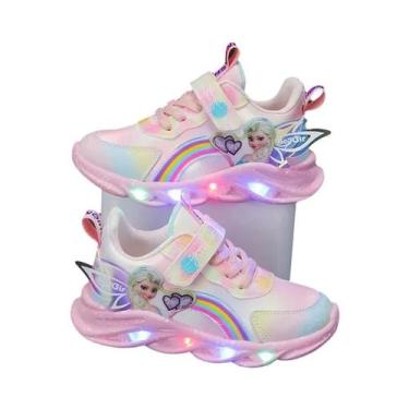 Imagem de Tênis Casuais LED Com Estampa Da Princesa Elsa Frozen Para Meninas, Ro
