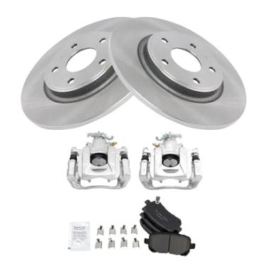 Imagem de TRQ Kit de freio traseiro e rotor de cerâmica compatível com Ram C/V Volkswagen Routan 2012