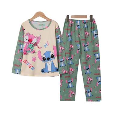 Imagem de Conjunto De Pijamas Femininos Disney Anna Elsa, Calças De Manga Compri