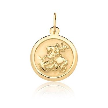 Imagem de Pingente Medalha São Jorge Ouro Puro 10k P26 - MAEHLER Arte Em Joias, 