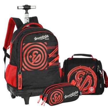 Imagem de Kit Mochila Rodinha + Lancheira + Estojo Youtuber Enaldinho - Luxcel